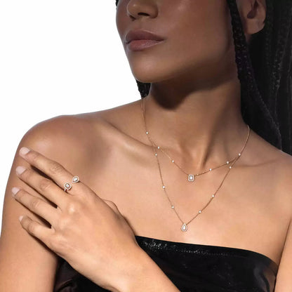 [⭐JeweliWhal]Diamond Necklace My Twin 2 Rows