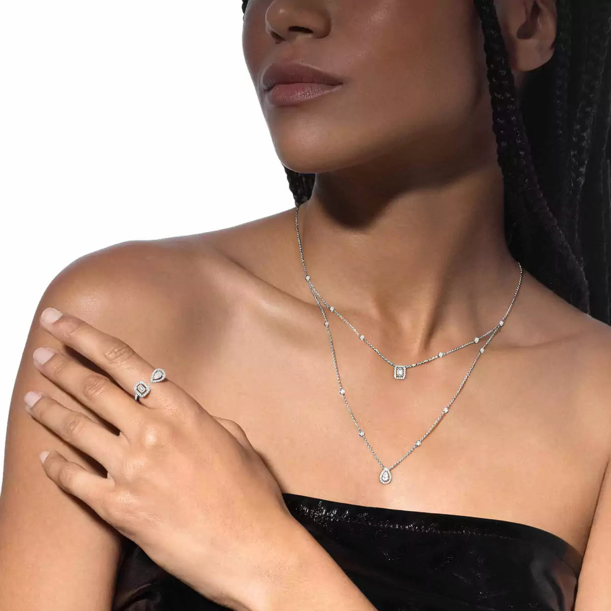 [⭐JeweliWhal]Diamond Necklace My Twin 2 Rows
