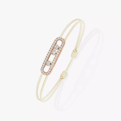 [⭐JeweliWhal]Messika Care(s) pink cord pavé bracelet