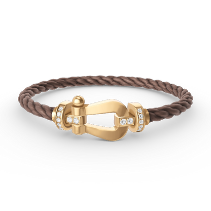 [⭐JeweliWhal]FORCE LARGE HORSESHOE HALF DIAMOND BRACELET GOLD