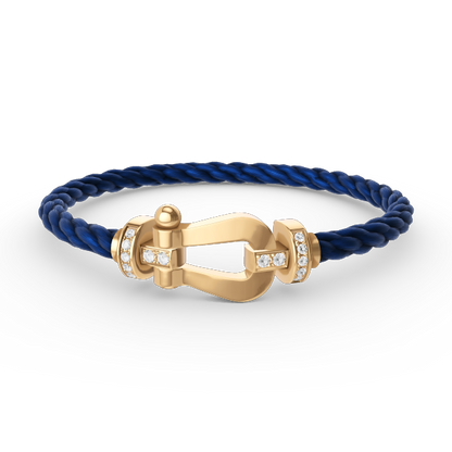 [⭐JeweliWhal]FORCE LARGE HORSESHOE HALF DIAMOND BRACELET GOLD