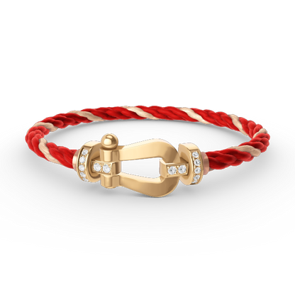 [⭐JeweliWhal]FORCE LARGE HORSESHOE HALF DIAMOND BRACELET GOLD