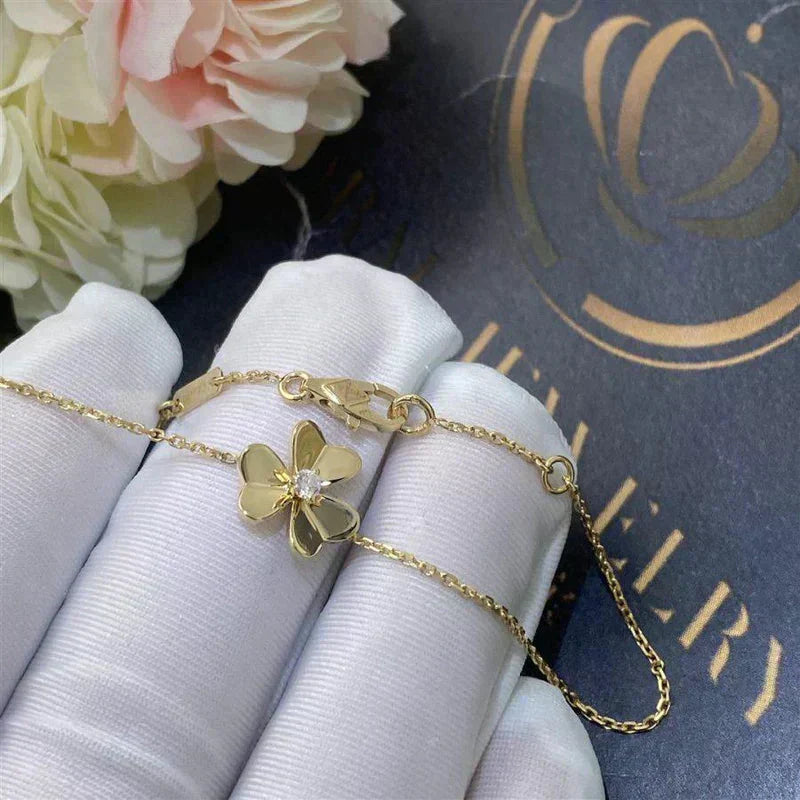 [⭐JeweliWhal]FRIVOLE GOLD FLOWER PINK MALACHITE BRACELET