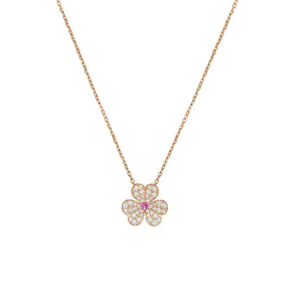 [⭐JeweliWhal]FRIVOLE ROSE GOLD FLOWER DIAMOND NECKLACE