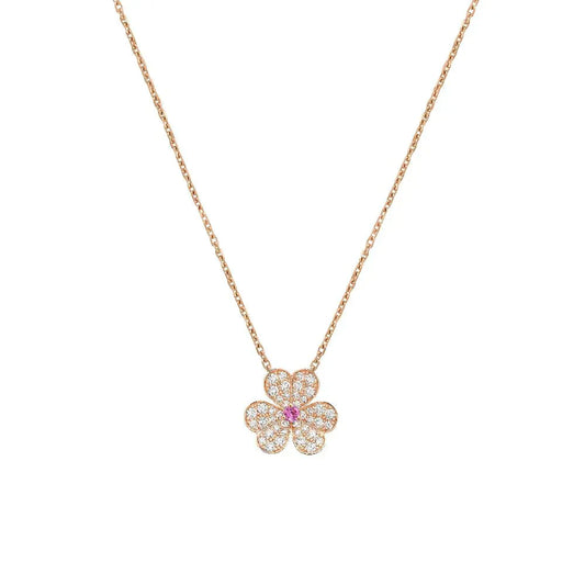 [⭐JeweliWhal]FRIVOLE ROSE GOLD FLOWER DIAMOND NECKLACE