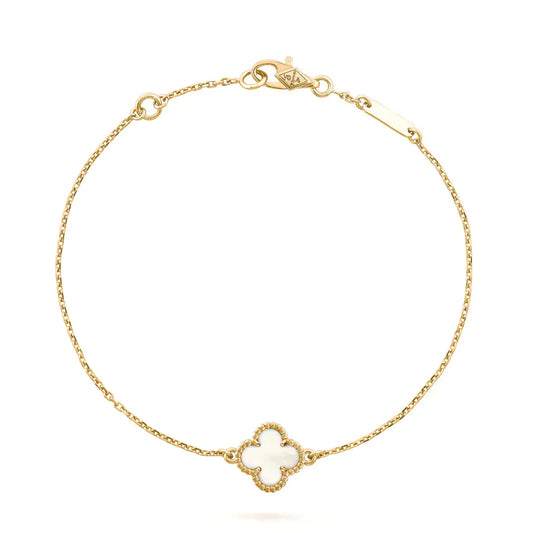 [⭐JeweliWhal]CLOVER WHITE MOP SINGLE FLOWER BRACELET