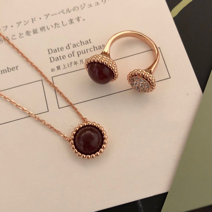 [⭐JeweliWhal]PERLEE COULEURS DIAMOND ROSE GOLD BETWEEN THE FINGER RING