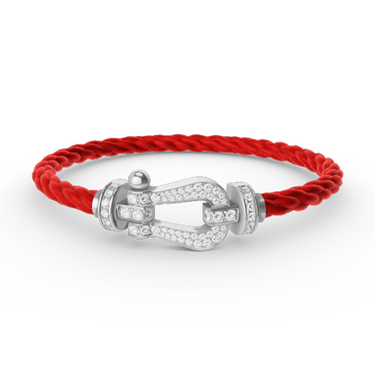 [⭐JeweliWhal]FORCE LARGE HORSESHOE FULL DIAMOND BRACELET SILVER